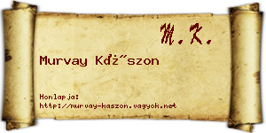 Murvay Kászon névjegykártya